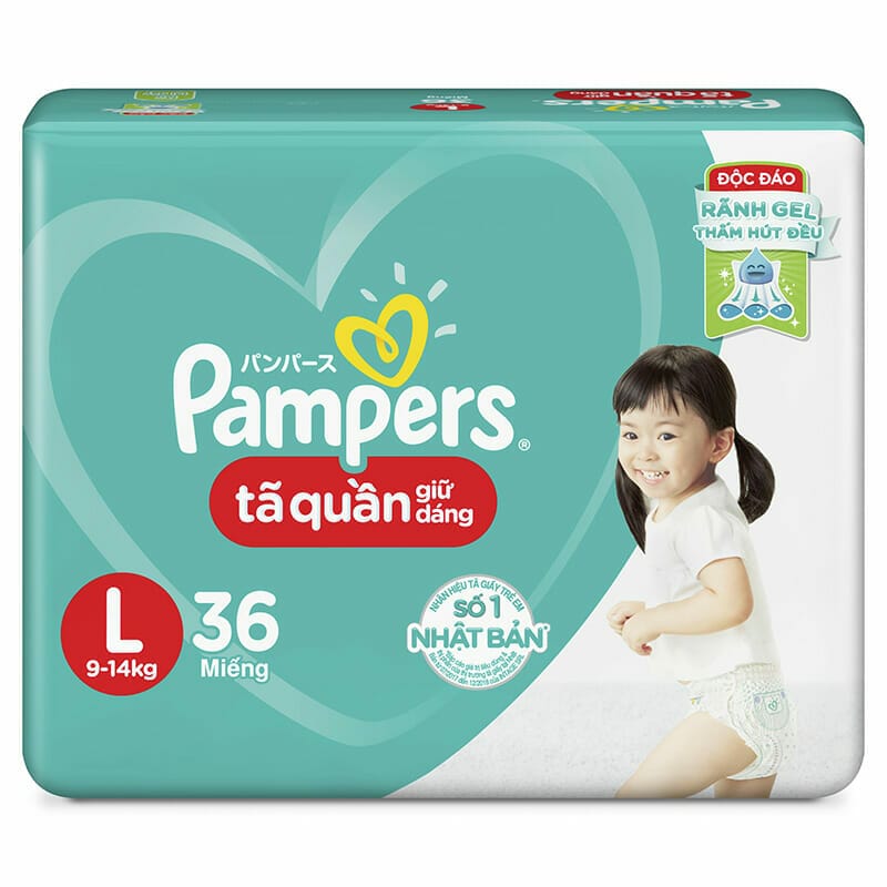 Tã quần Pampers size L 36 miếng cho bé từ 9-14 kg - Mẹ và Bé Plaza