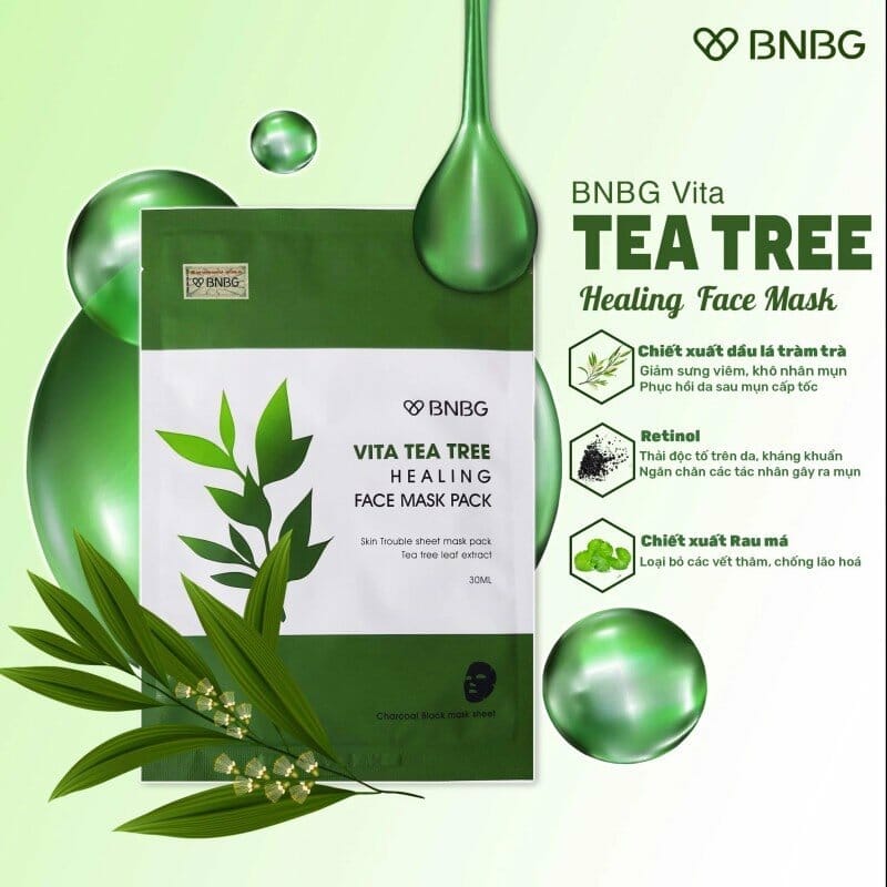 Mặt Nạ Miếng Tràm Trà BNBG Vita Tea Tree Healing Face Mask Pack 30ml