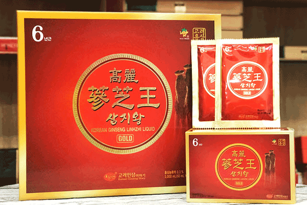 Nước Hồng Sâm Linh Chi KGS Gold hộp 60 gói x 50ml